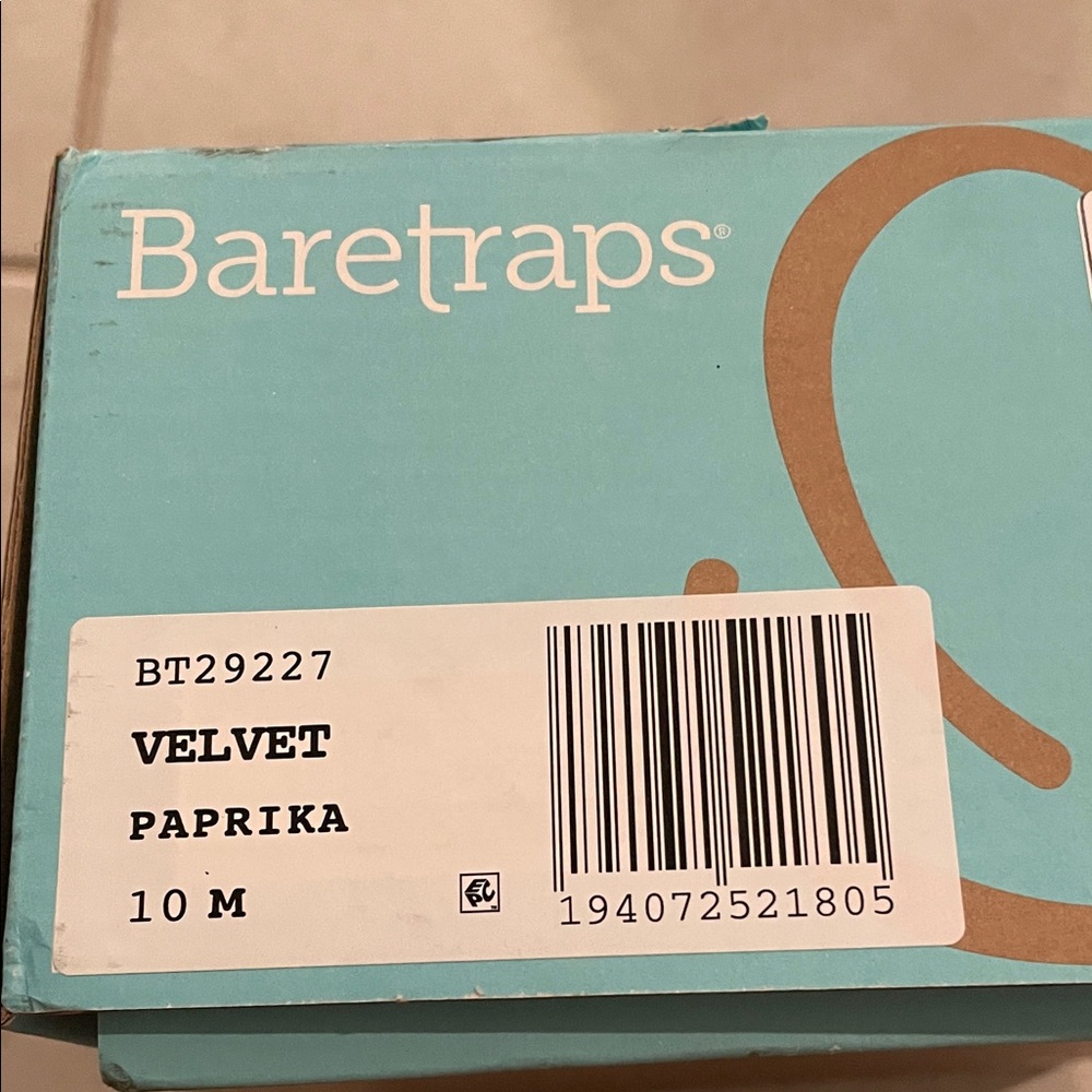 Baretraps Velvet Flats in Paprika - On Baretrap website still